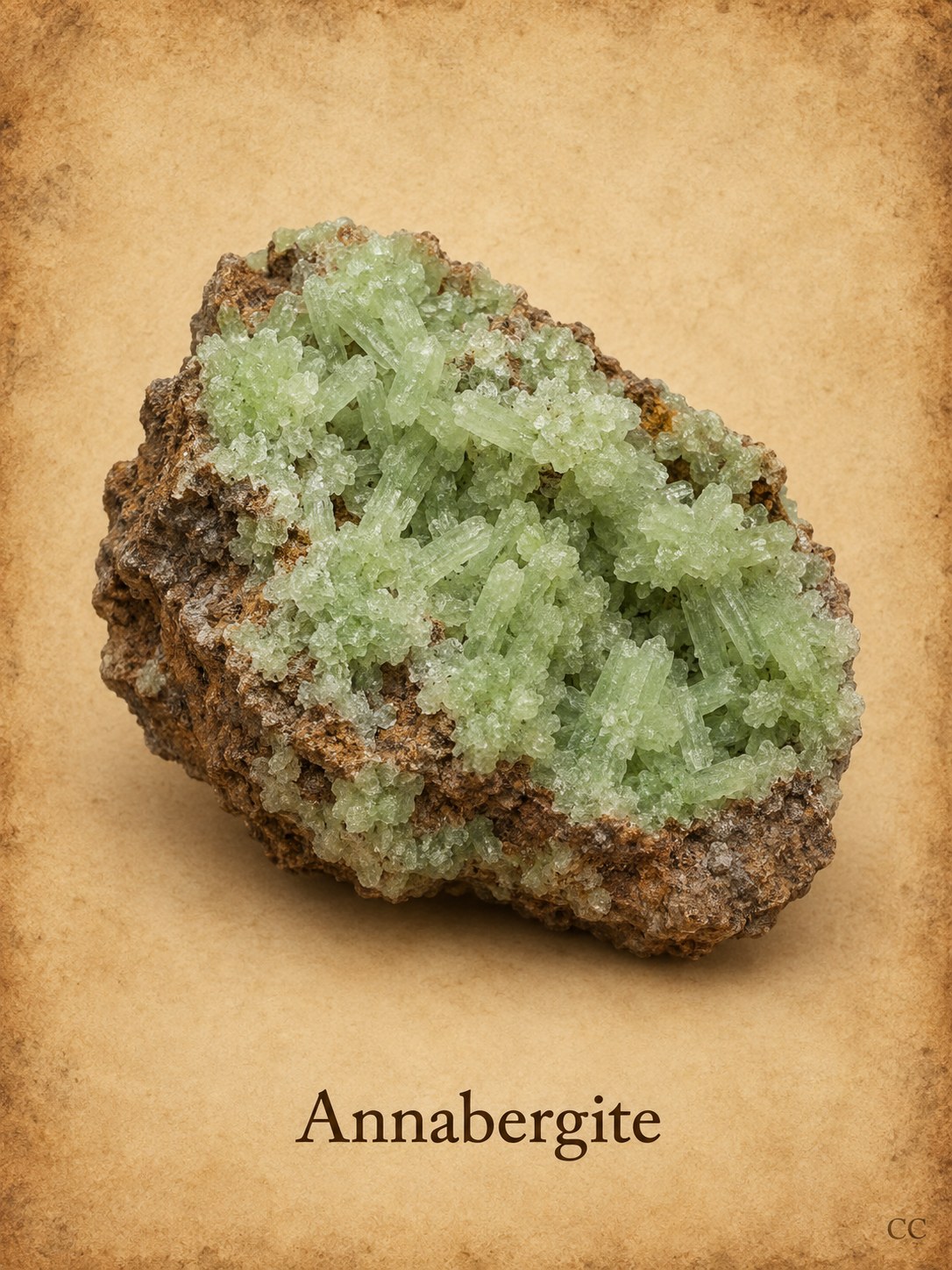 Annabergite specimen