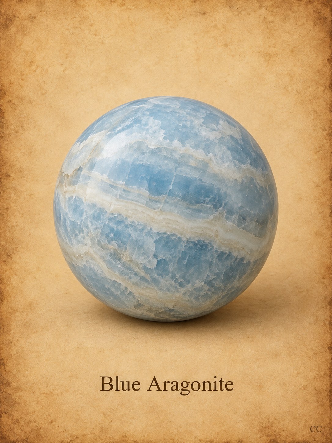 Blue Aragonite specimen