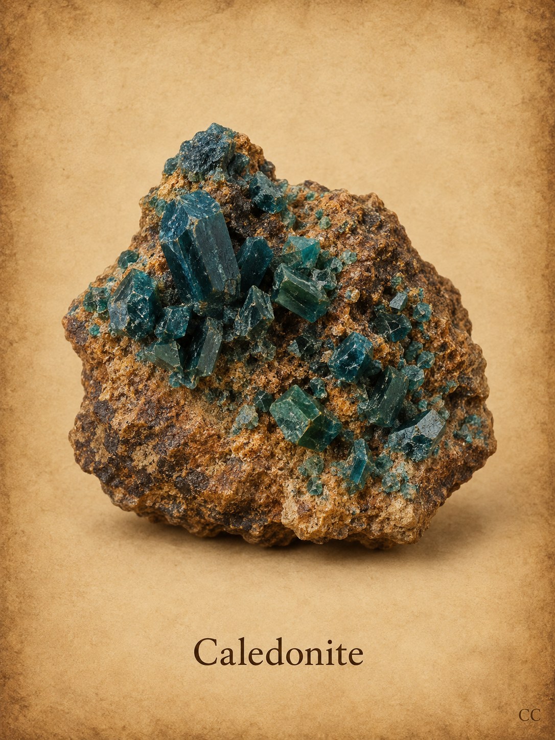 Caledonite specimen
