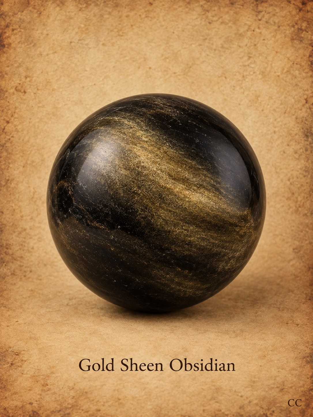 Gold Sheen Obsidian specimen