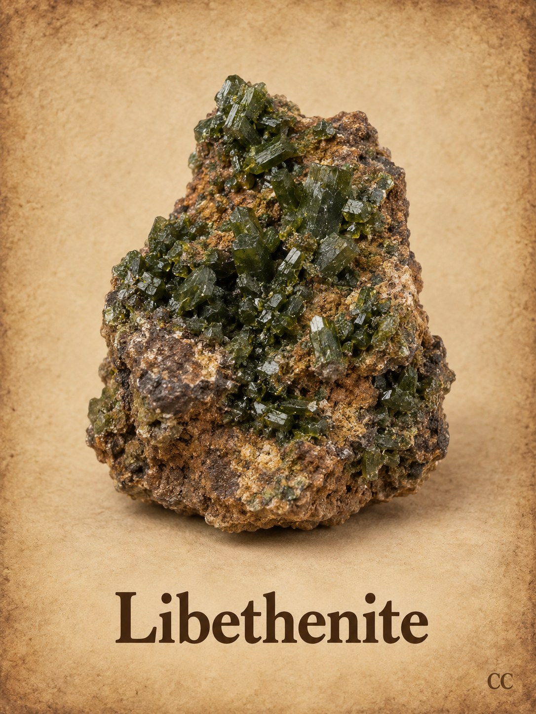 Libethenite specimen