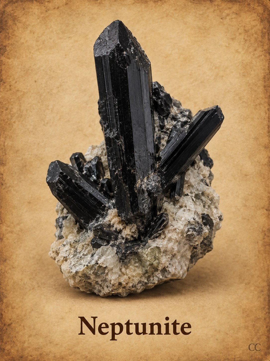 Neptunite specimen