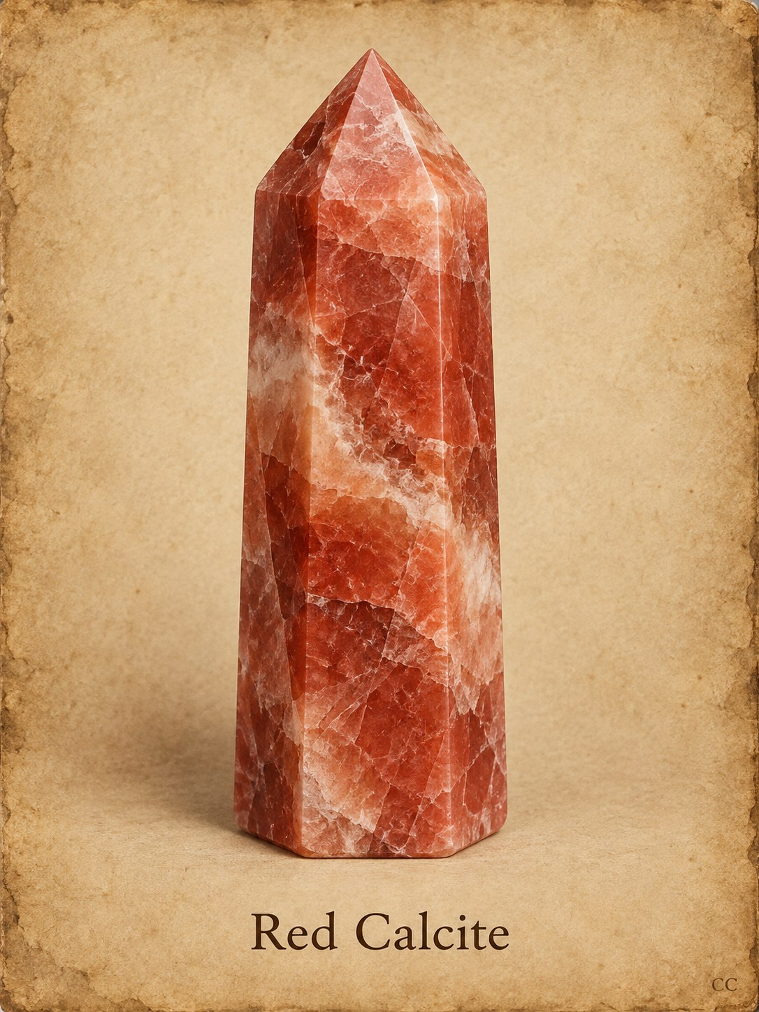 Red Calcite specimen
