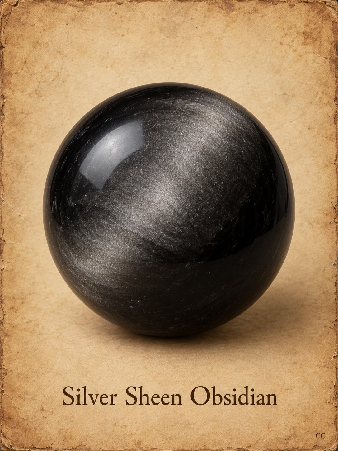 Silver Sheen Obsidian specimen